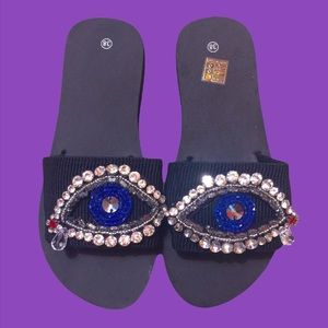 New Evil Eye Slippers